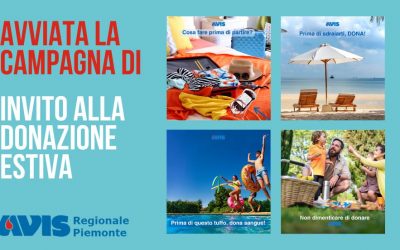 Partita la campagna per la donazione estiva di Avis Regionale Piemonte