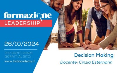 Corso di Formazione “Decision Making” con la Docente Cinzia Esternann